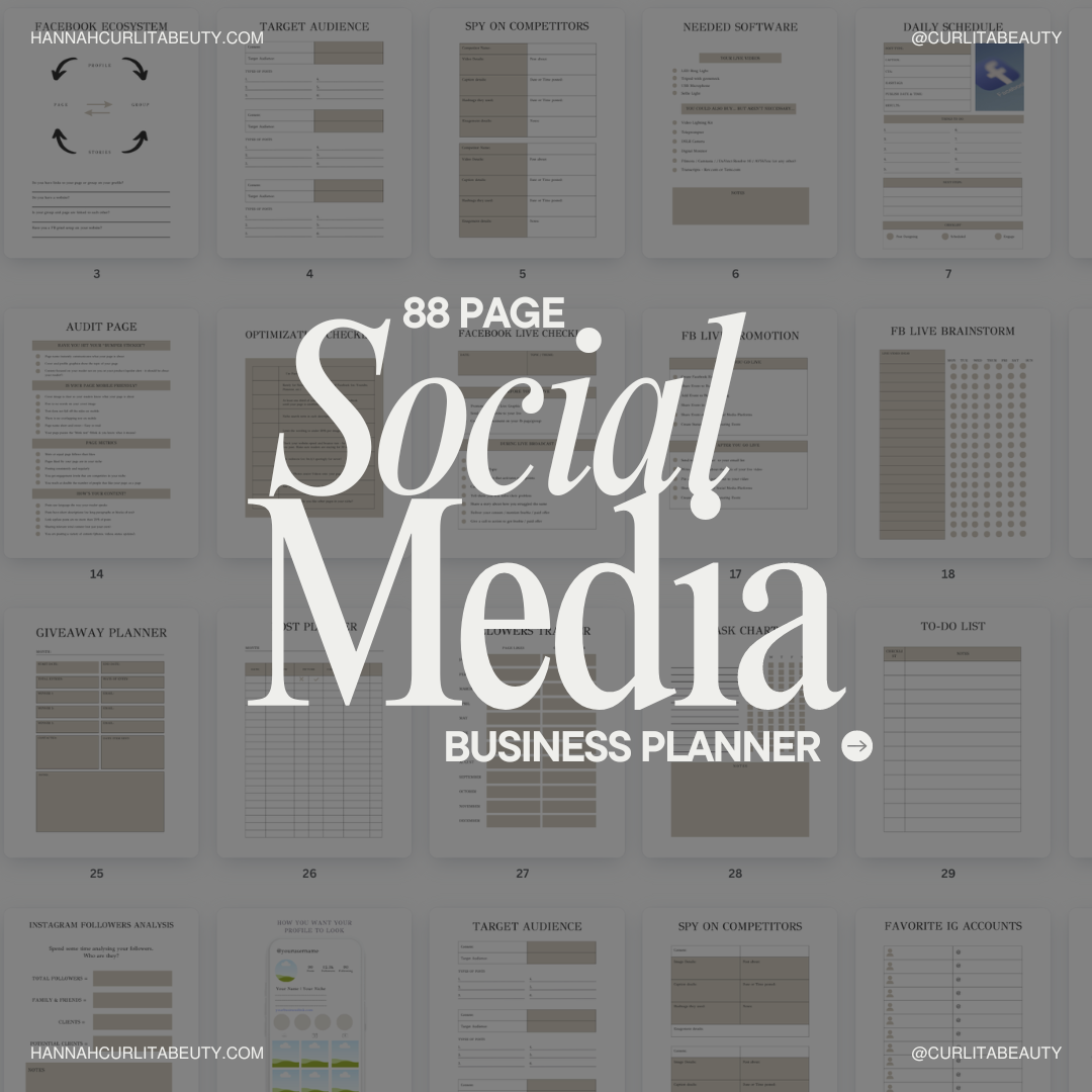 88 Page Social Media Business Planner